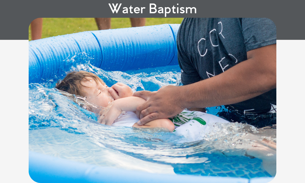 Child getting baptized